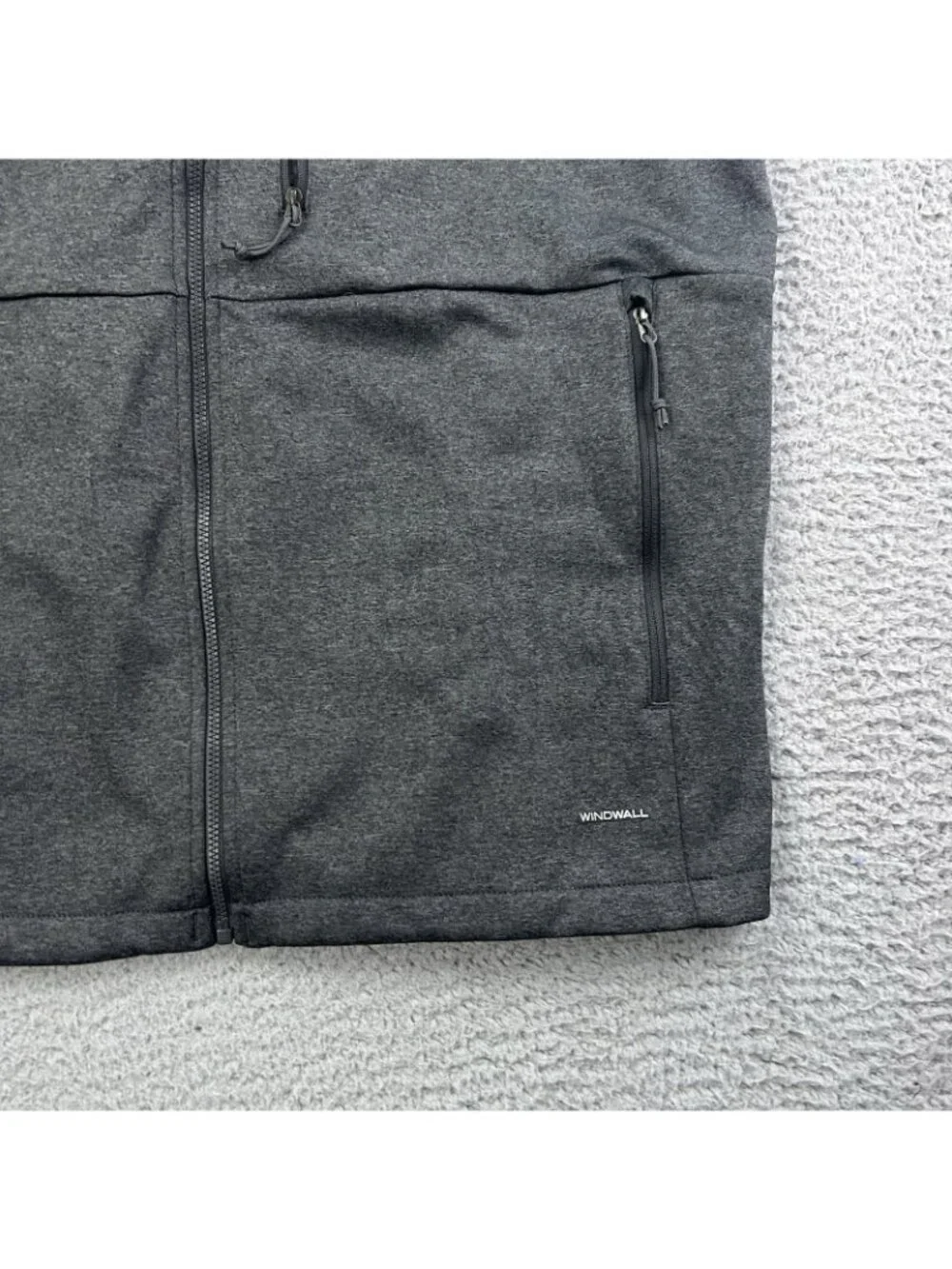 The North Face Windwall Vest Mens Large Gray Fleece Full Zip Sleeveless Outdoor
